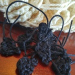 Crocheted sheep heads